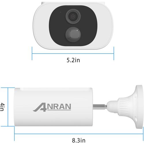 ANRAN 2K Solar Security Cameras Wireless Outdoor, 2.4Ghz WiFi Surveillance Outdoor Camera for Home Security with Embedded Solar Panel, Color Night Vision, 2-Way Talk, IP67 Waterproof, Work with Alexa