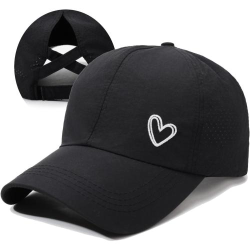 Womens Criss Cross Ponytail Hat Quick Drying Baseball Cap Sun Hats UV Protection Sport Cap