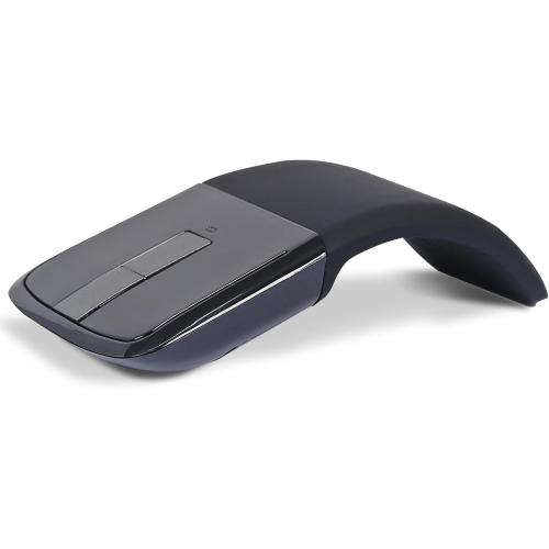 Bluetooth Arc Mouse Foldable Slim and Portable Mini Wireless Computer Travel Mouse Folding Optical Touch Mice for Laptop Tablet - Black