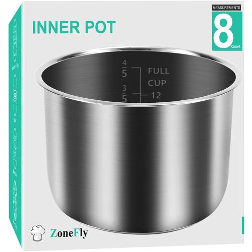 Original 8Qt Power Cooker XL Replacement Inner Pot Stainless Steel Compatible with 8 Quart Power Pressure Cooker Model PPC772 (or #PPC772) PPC780 (or #PPC780) and WAL3 Stainless Steel Inner Pot Parts