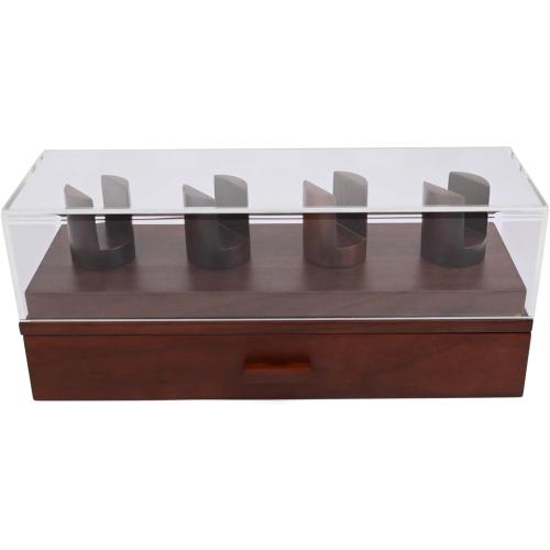 Luxury 4-Position Walnut Watch and Knife Display Box Jewelry Ring Bracelet Organizer Case Sunglasses Storage Holder B Easy to Use Well-Made