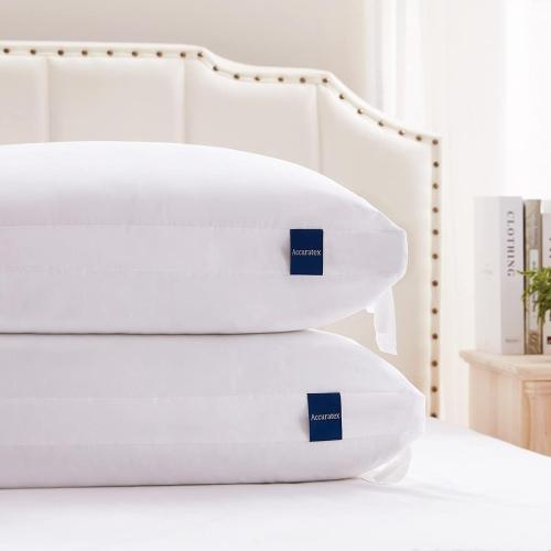ACCURATEX Pillows  Set of 2, Hybrid Shredded Memory Foam Pillow[Adjustable Loft], Fluffy Down Alternative Fill Removable Cotton Cover, Firm Supportive Pillow for Side Back Sleepers