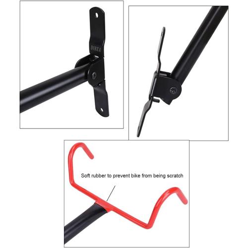 Dirza Bike Wall Mount Bike Hanger 2 Pack Foldable Bicycle Storage Horizontal Bike Rack Bike Hook for Garage Indoor Shed with Screws