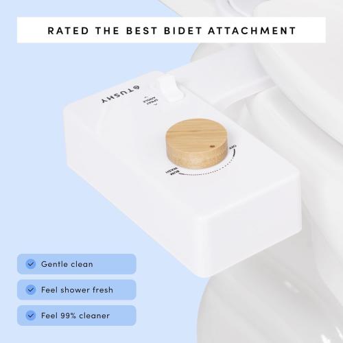 TUSHY Classic 3.0 Bidet Toilet Seat Attachment - A Non-Electric Self Cleaning Water Sprayer with Adjustable Water Pressure Nozzle, Angle Control & Easy Home Installation (White/Gunmetal)