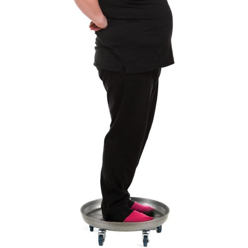 Choclaif Plant Caddy with Wheels,3 Pack Silver Heavy Duty Plant Stand with Universal Wheels,Round Pot Trolley for Indoor Outdoor 16inch