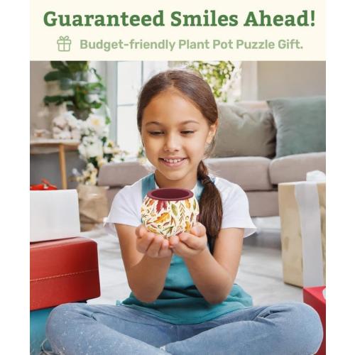 PieceRelax Puzzle Planter and Flower Decoration Building Set - Singing Birds and Flowers with Lotus (3D Puzzle Planter with Flower Building Decoration Set) [K1104 KZ1027]