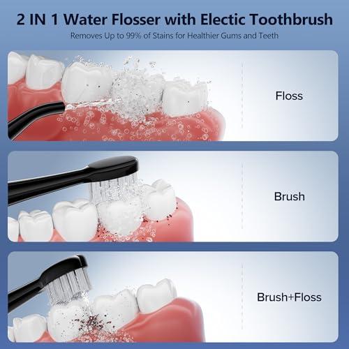 Electric Toothbrush with Water Flosser Combo