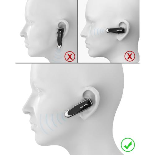 New Bee Bluetooth Earpiece V5.0 Wireless Handsfree Headset with Microphone 24 Hrs Driving Headset 60 Days Standby Time for iPhone Android Samsung Laptop Trucker Driver (Black)