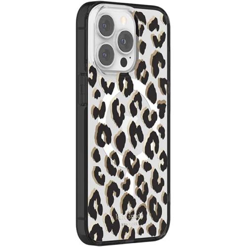Kate Spade New York Protective Hardshell Case for MagSafe for iPhone 13 Pro - City Leopard Black