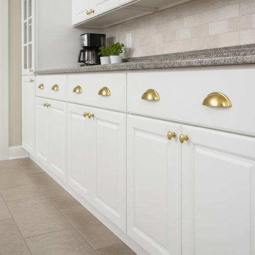 3 Inch Brushed Gold Drawer Pulls Cabinet Cup Pulls 10 Pack 1886