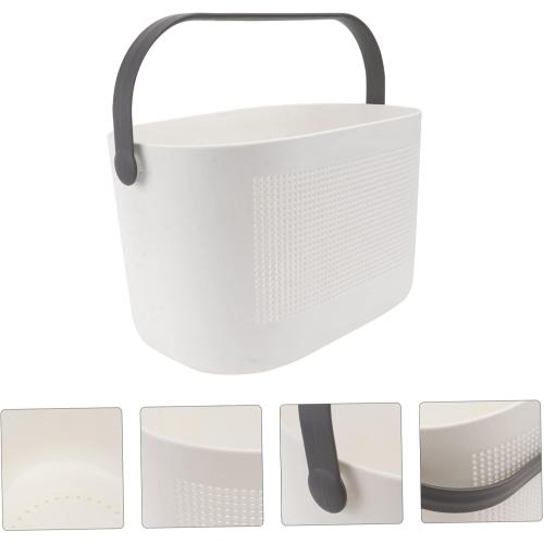 Gray Hollow Wash Basket Capacity Toiletry Container for Bathroom Storage Wash Storage Basket for Organizing Toiletries and Accessories