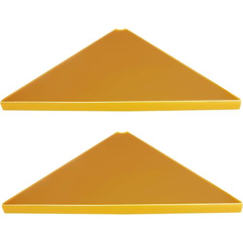 evron Corner Shelf Wall Mount, Acrylic Corner Shelves for Bathroom & Kitchen, Living Room, Space-Saving Wall Mounted Corner Storage – Set of 2, Multiple Colors (Gold)