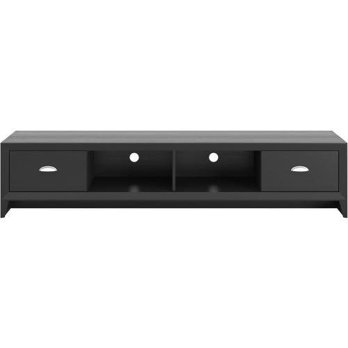 CorLiving Lakewood Modern Black Engineered Wood TV Stand with Drawers for TVs up to for Living Room and Bedroom - Large Low Media Storage, Entertainment Center