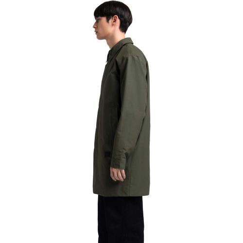 SIZE SMALL Herschel Mac Jacket Basquiat Now's The Time Dark Olive Men 60% cotton 40% polyester fabric with DWR finish Woodland Camo internal yoke/Tonal striped nylon lining