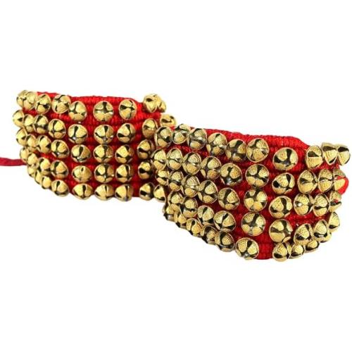eSplanade Dance Ghungroo (50   50) Red 5 Line Ghungroo with Cushion Pads | Bell, Ghungru 5 Line Red Pad