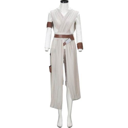 Size Large Womens Rey Costume Adult Jedi Cosplay Suits Deluxe Tops Pants Outfit Full Set with Belt for Halloween