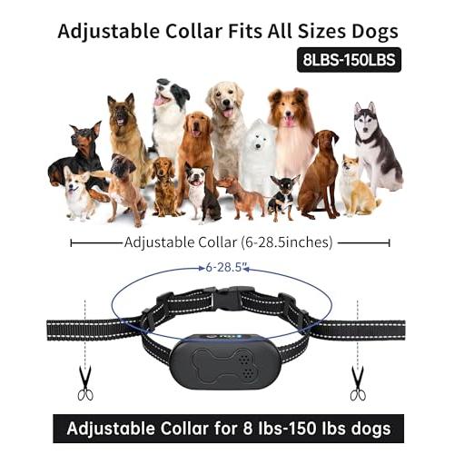 Dog Shock Collar with Remote Control - Rechargeable Dog Training Collar, IPX7 Waterproof E Collar for Dogs with 4 Safe Modes Flashlight Beep Vibration Shock Ideal for All Dog Sizes (8-150lbs)