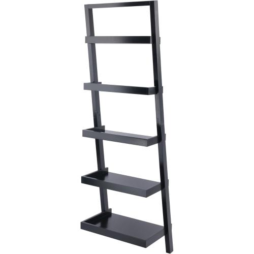 Size 25.75W x 14.4D x 74.6H. Color Black Winsome Wood Bailey Shelving, Black