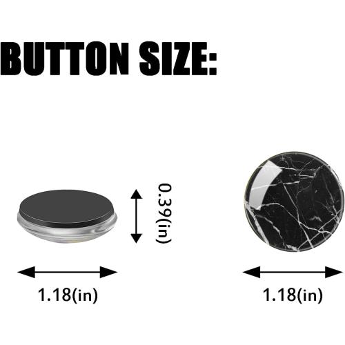 Set of 2 12pcs Round Refrigerator Magnets Glass Fridge Magnets Decoration for Fridge Office Calendar Whiteboard Photo Cabinet 6 Pcs - Black Marbling