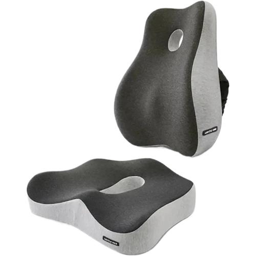 Memory Foam Office Chair Cushion Car Seat Support Waist Pillow Massage Lumbar Orthopedic Pillow Buttock Coccyx Cushion Back Pads(Lake Blue)