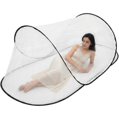 Pop Up Mosquito Tent, Extra Large Foldable Bed Net for Travel | 77 x 30 x 23 in bug net with double zipper, lightweight frame and carry bag for camping or patio use