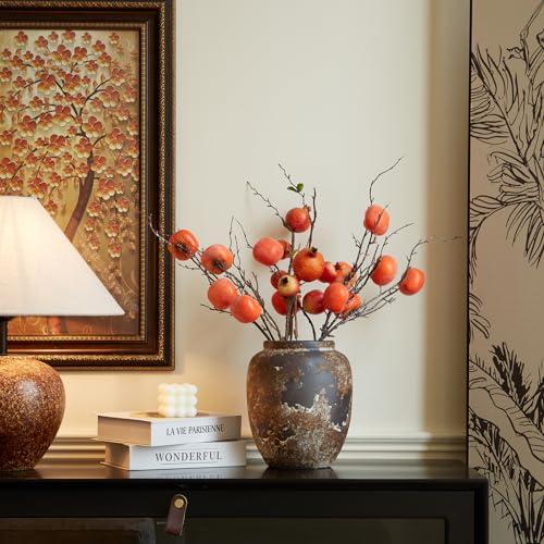 Rustic Vase for Home Decor, Farmhouse Terracotta Vases, Stone Vases, Large Vases for Living Room Decor, Rustic Flower Vase Decoration for Living Room