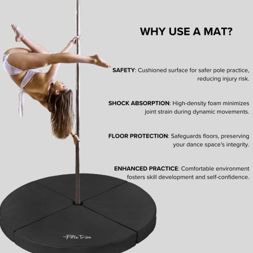 Pole Tribe Pole Dance Mats, 3.6 Thick, 5ft Wide Pole Crash Mats, Specialized Fall Safety Padding Made for Pole