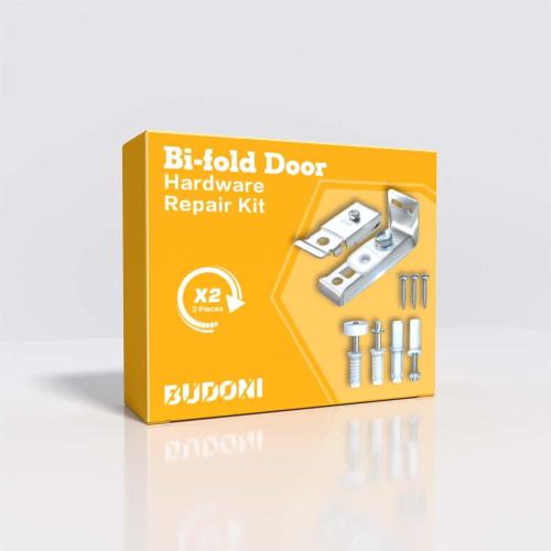 Bifold Door Hardware Repair Kit - 2 Pack Bi-fold Sliding Closet Door Hardware Kit for 7/8 to 1 Track, Folding Pocket Door Replacement Parts Set Include Top Bottom Pivots Bracket and Guide Wheel