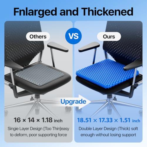 Gel Seat Cushion, Cooling Honeycomb Design for Office Chair Car Wheelchair