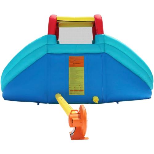 Inflatable Waterfall Aqua Park with Pool and Slides and Cannons. L 14.8' x W 14.4' x H 7.5'