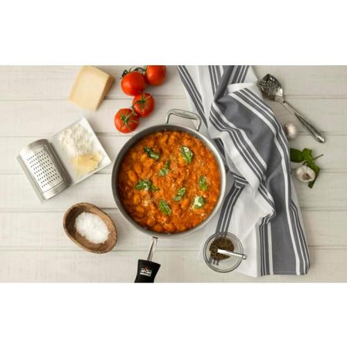 All-Clad Dual-Purpose Kitchen Towels: Highly Absorbent - 100% Cotton, 17x30 Dish Towels for Cleaning & Drying Dishes & Glassware, 3-Pack, Pewter