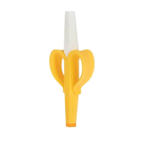 Nuby Banana Hollow Tube Silicone Teething Toy - Gum Massaging Baby Teething Relief Toy for 3  Months - Easter Basket Stuffer