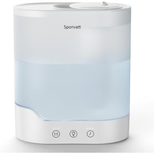 Sponvatt Humidifiers for Bedroom Home,2.5L Top Fill Cool Mist Air Humidifier for Large Room Baby Nursery,Quiet Ultrasonic,With Oil Diffuser and Nightlight,for Plants,Office,Easy to Clean,Auto Shut-Off