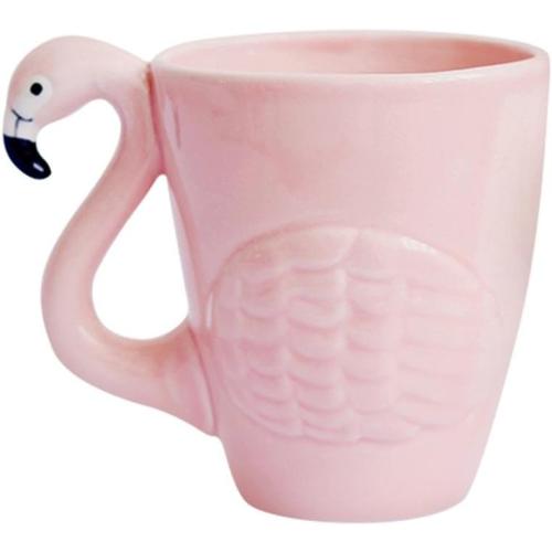 Flamingo Ceramic Coffee Mug, Pink Tea Cup, 15 oz
