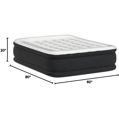 King Koil Luxury Queen Size Air Mattress with Built-in High-Speed Pump, 20 Adjustable Double High Premium Pillow Top Inflatable Airbed for Guests, Camping & Home (Manufacturer Warranty)
