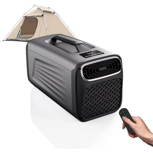 Portable Tent Air Conditioner for Camping, 5200BTU Fast Cooling Quiet Small Light Air conditoning 400W Low Power for RV, Truck, Van Black Grey