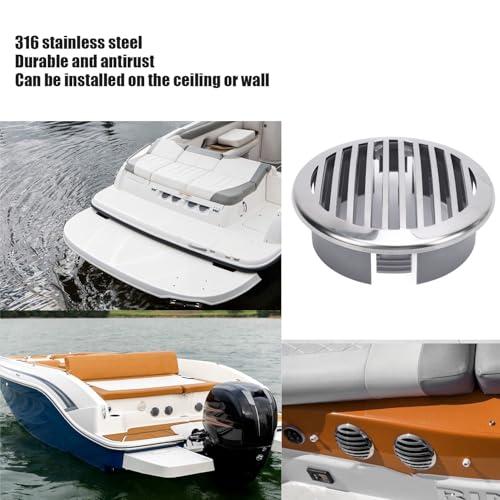 4PCS 4in Boats Airflow Vent Cover, 316 Stainless Steel ABS High Polished Grill Airflow Vent Cover, Marine Parts Air Outlet Cover for Yachts RVs