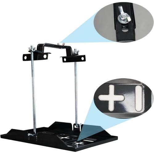 Battery Hold Down Tray Kit Metal Battery Tray Holder with Adjustable Bracket Clamp for Cars Boats Marine