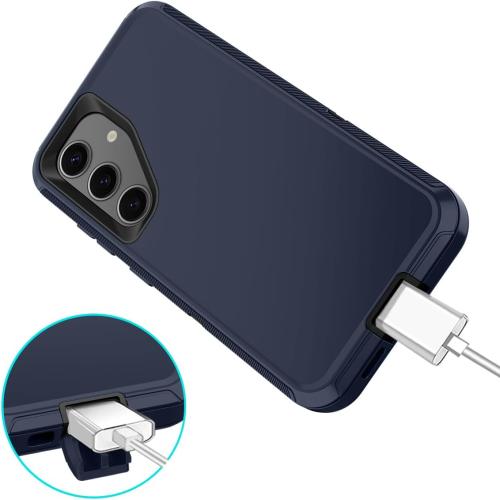 I-HONVA for Samsung Galaxy S24 Case,Galaxy S25 Case Shockproof Dust/Drop Proof 3-Layer Full Body Protection [Without Screen Protector] Rugged Heavy Duty Cover for Galaxy S24/S25,Navy Blue/Black