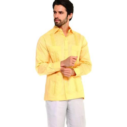 Mojito Collection Men's 2XL Guayabera Shirt Premium 100% Linen Long Sleeve