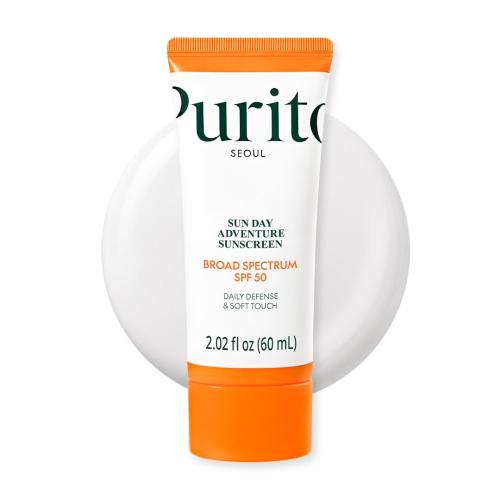 PURITO Korean Sunscreen SPF 50 for Sensitive Skin, 2.02 fl.oz | Lightest Texture, No White Cast, Broad Spectrum UVA/UVB, Oil-Free & Vegan, Daily UV Defense