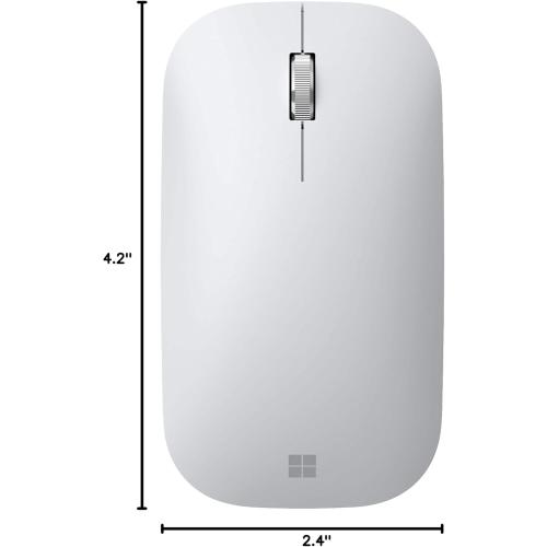 Microsoft Modern Mobile Mouse - Glacier - Comfortable Right/Left Hand Use with Metal Scroll Wheel, Wireless, Bluetooth for PC/Laptop/Desktop, works with Mac/Windows 8/10/11 Computers