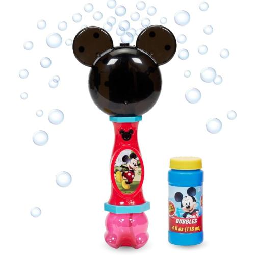 Little Kids Disney Mickey Mouse Light and Sound Musical Bubble Wand, Includes Bubble Solution, Multi (20511)