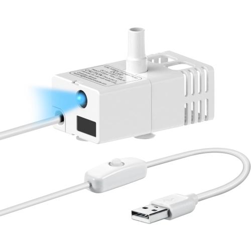 Veken Upgraded Replacement Pump for 50oz and 95oz Pet Fountain Cat Water Fountain Dog Water Dispenser Ultra Quiet Long Lifespan Water Pump, USB Cable, LED Lights