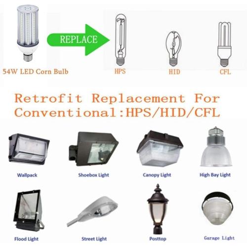 TJBB 60W LED Corn Light Bulb E39 Mogul Base LED Lights Equivalent(300W) 5000K Daylight IP65 Waterproof Replacement MH HID HPS for Indoor Area Warehouse High Bay Street Light