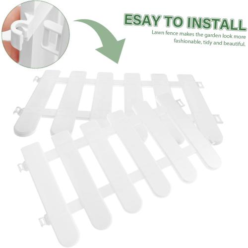 BESPORTBLE Lawn Garden White Fencing 4 Pack Plastic Fencing Panels Odorless Waterproof for Decor Border
