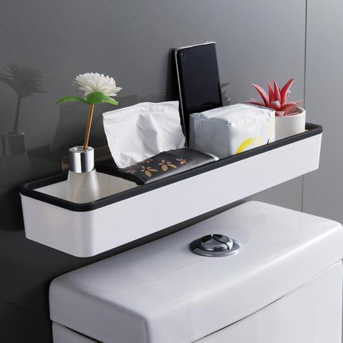 Eforcase Bathroom Shelves for Wall Organizer - Bathroom Shelves Over Toilet Wall Mounted Floating Shelves Tray Farmhouse Shelf Toilet Paper Storage Organizer No Drilling Hang Walls Storage Holder