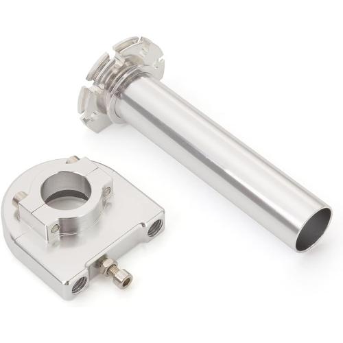 Sliver Motorcycle 7/8 Handlebar Grips Throttle Tube Fit for Most Scooter Sportbikes ATV for Kawasaki Honda Suzuki Yamaha