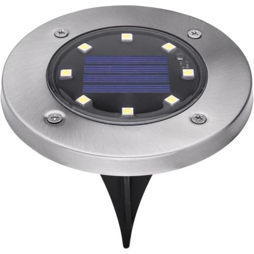 8Pack.... Solar-Powered Outdoor Disk Light
