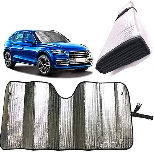 GWUSKDT Car Windshield Sunshade-Thicken 5-Layer Bubble Block Heat and Sun UV Rays,Front Windshield Sun Shade- Keeps Your Vehicle Cool - 58 x 27.5 Inch (Sliver)